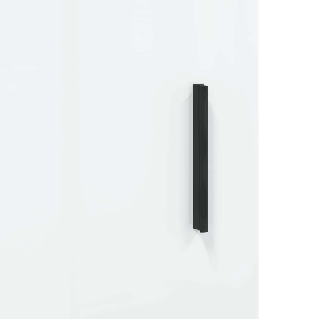 Highboard hvit 34,5x34x180 cm konstruert tre