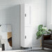 Highboard hvit 34,5x34x180 cm konstruert tre