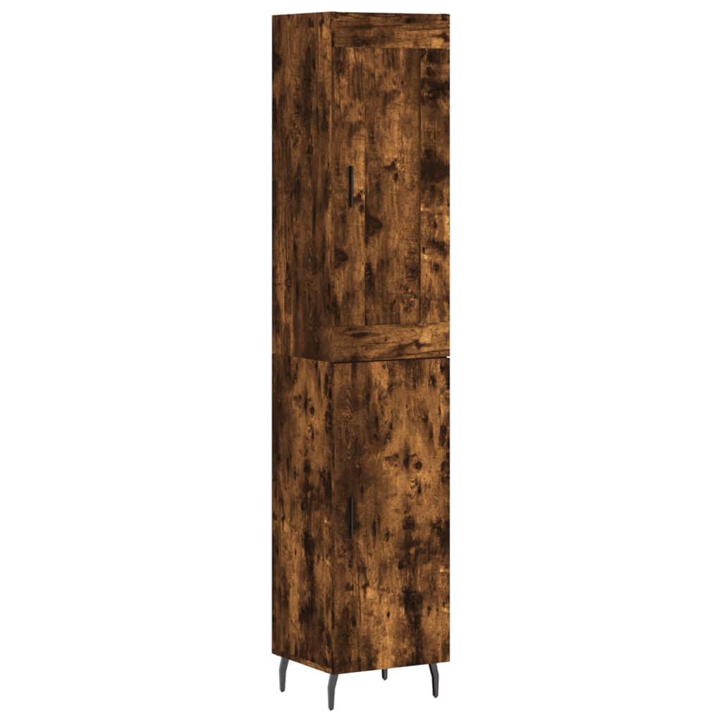 Highboard røkt eik 34,5x34x180 cm konstruert tre