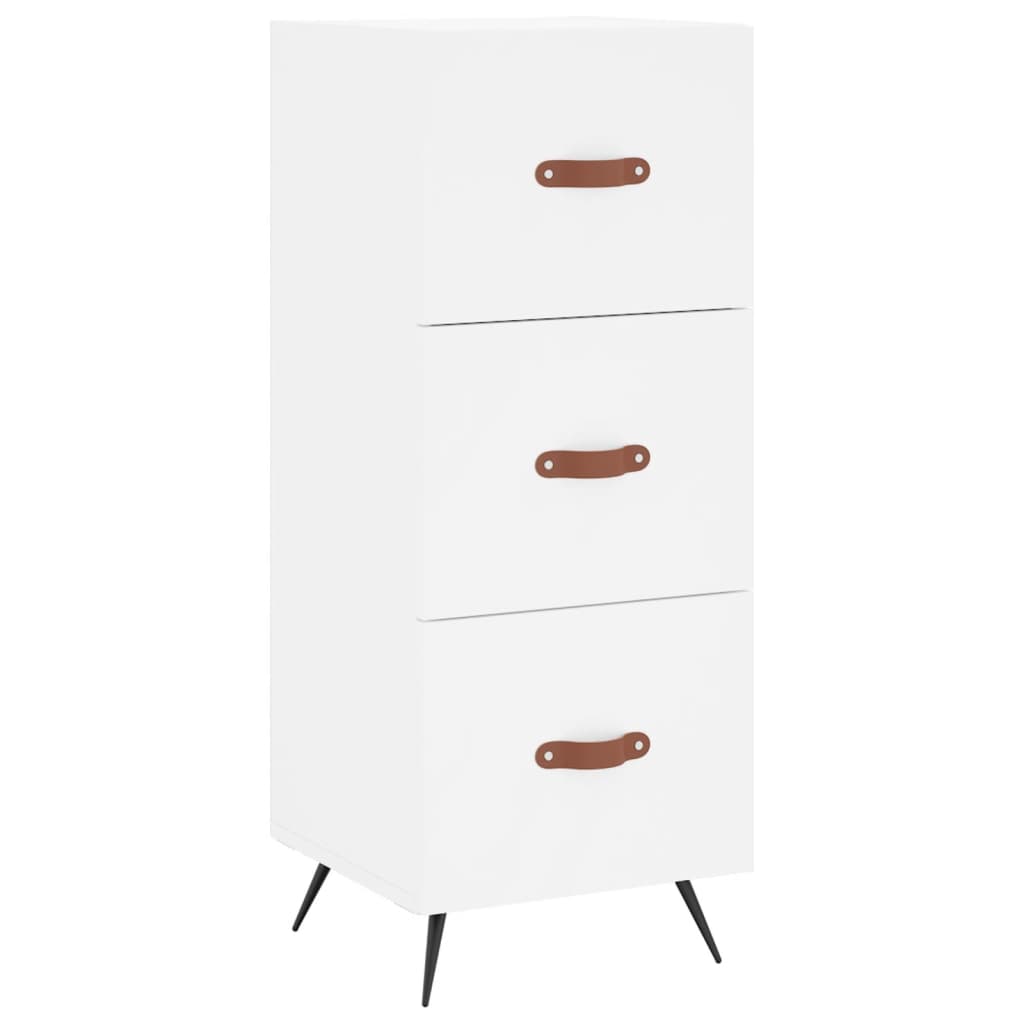 Highboard hvit 34,5x34x180 cm konstruert tre