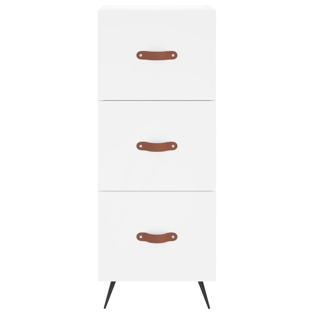 Highboard hvit 34,5x34x180 cm konstruert tre