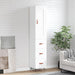 Highboard hvit 34,5x34x180 cm konstruert tre