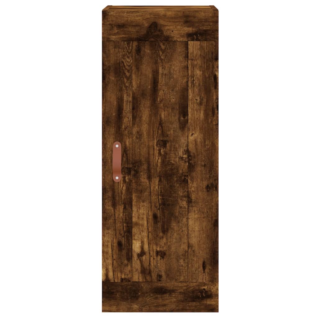 Highboard røkt eik 34,5x34x180 cm konstruert tre