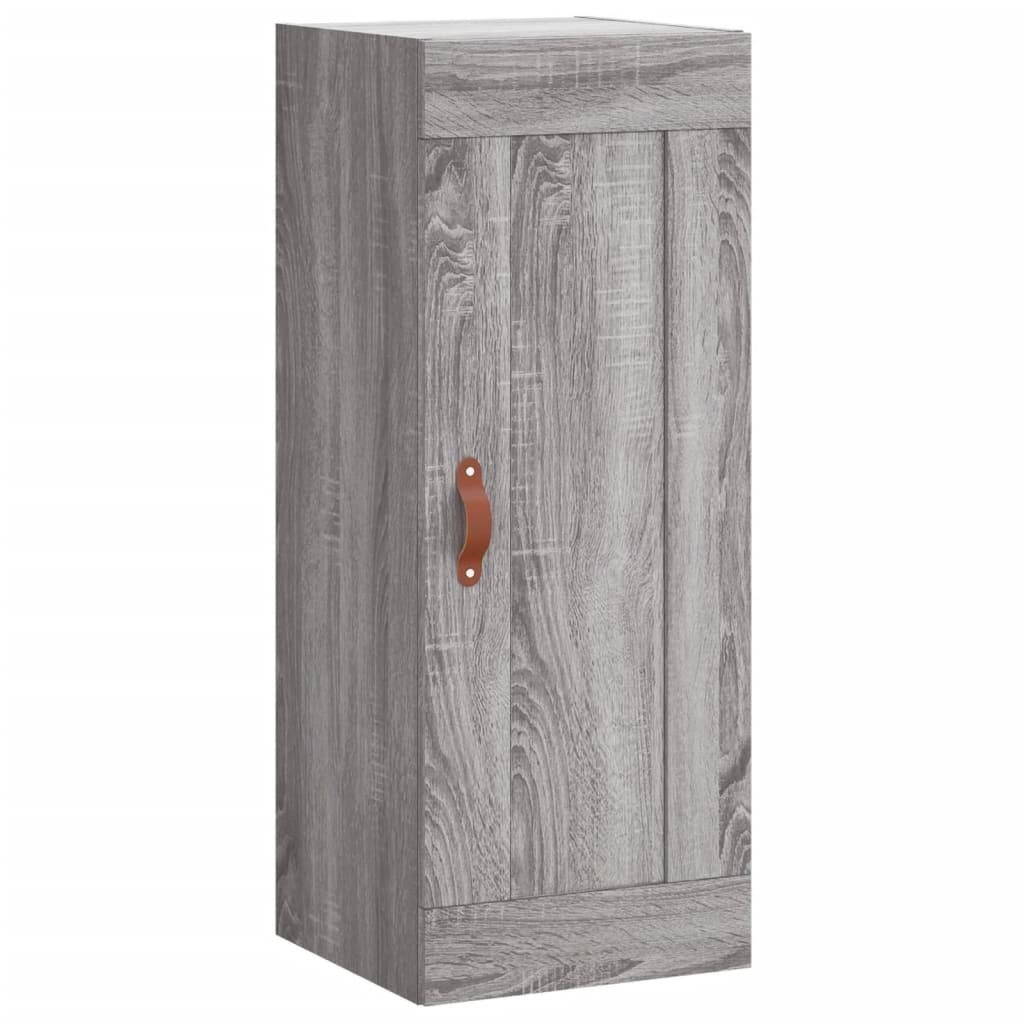 Highboard grå sonoma 34,5x34x180 cm konstruert tre
