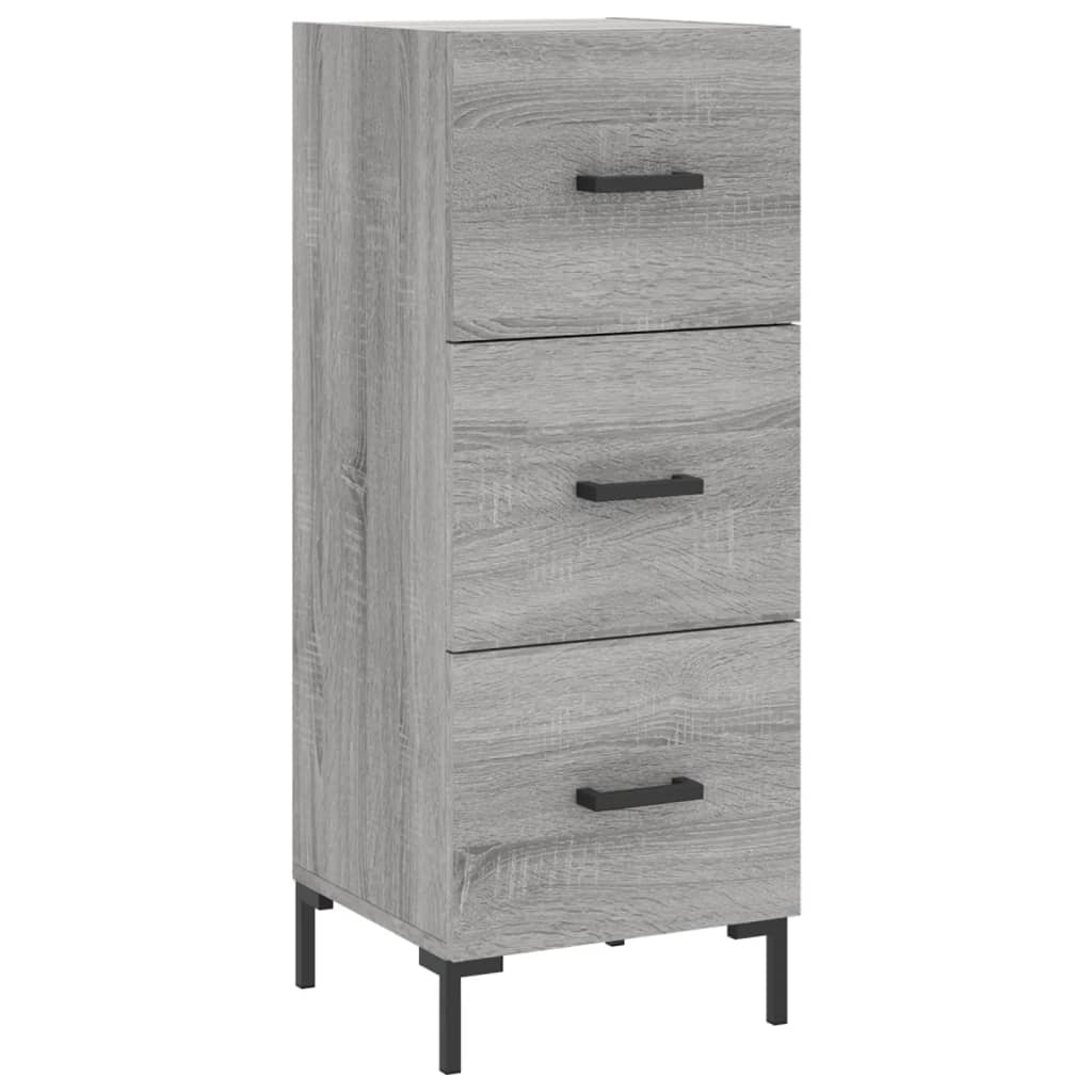 Highboard grå sonoma 34,5x34x180 cm konstruert tre