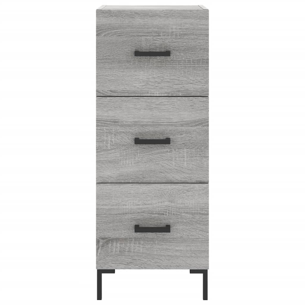 Highboard grå sonoma 34,5x34x180 cm konstruert tre