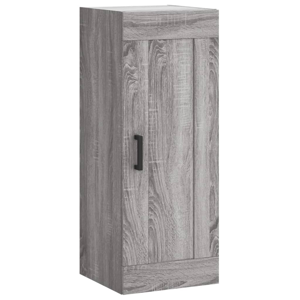 Highboard grå sonoma 34,5x34x180 cm konstruert tre