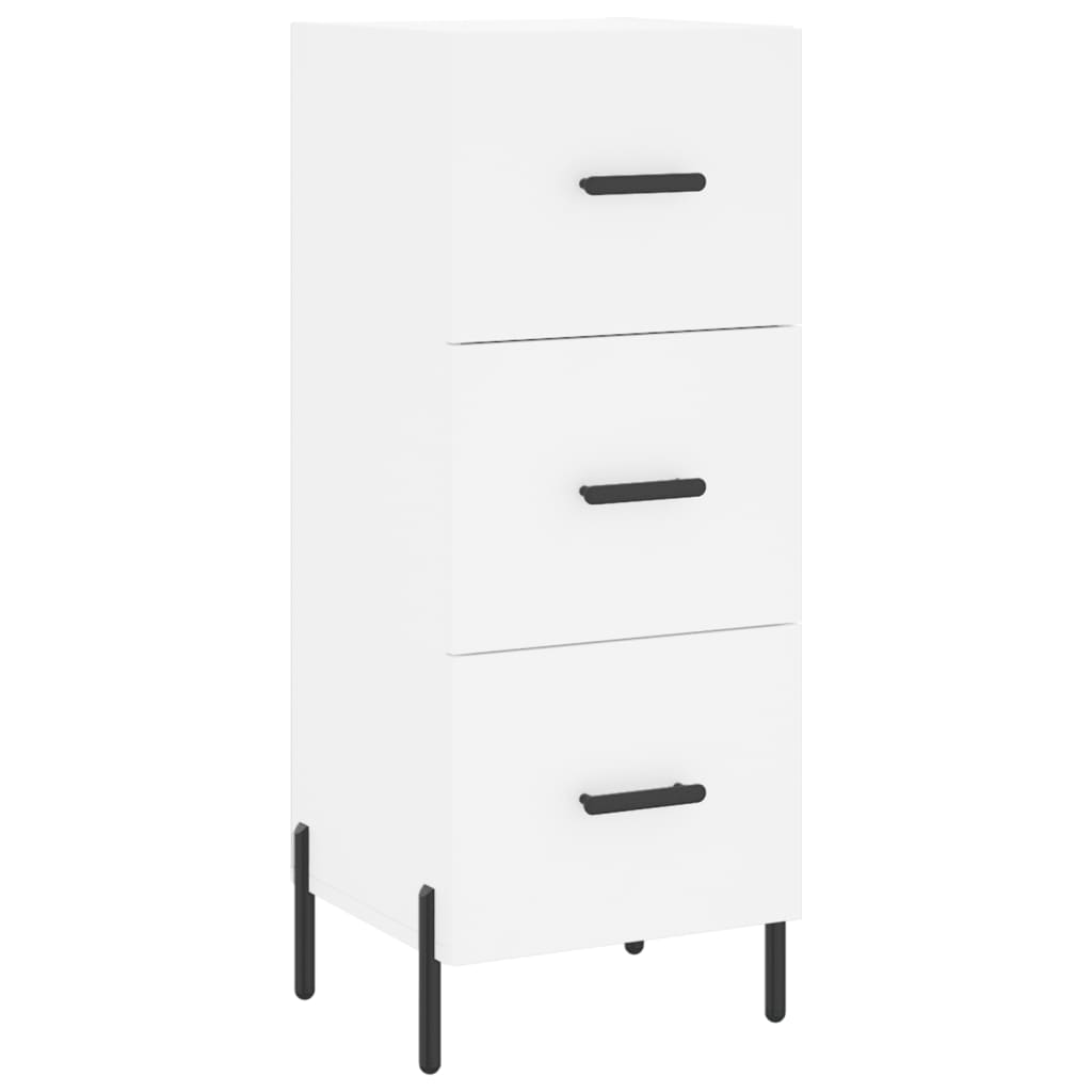 Highboard hvit 34,5x34x180 cm konstruert tre