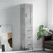 Highboard betonggrå 34,5x34x180 cm konstruert tre