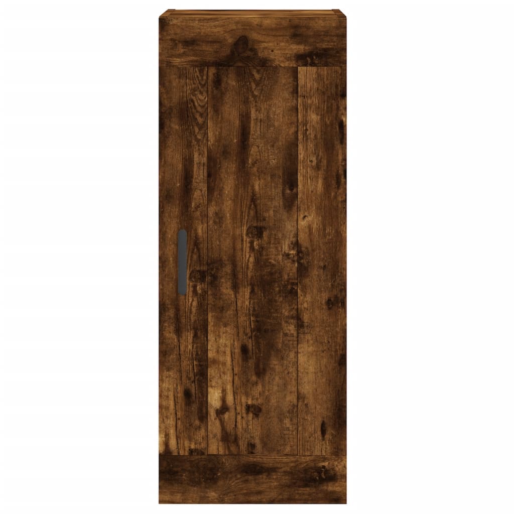 Highboard røkt eik 34,5x34x180 cm konstruert tre