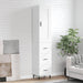 Highboard hvit 34,5x34x180 cm konstruert tre