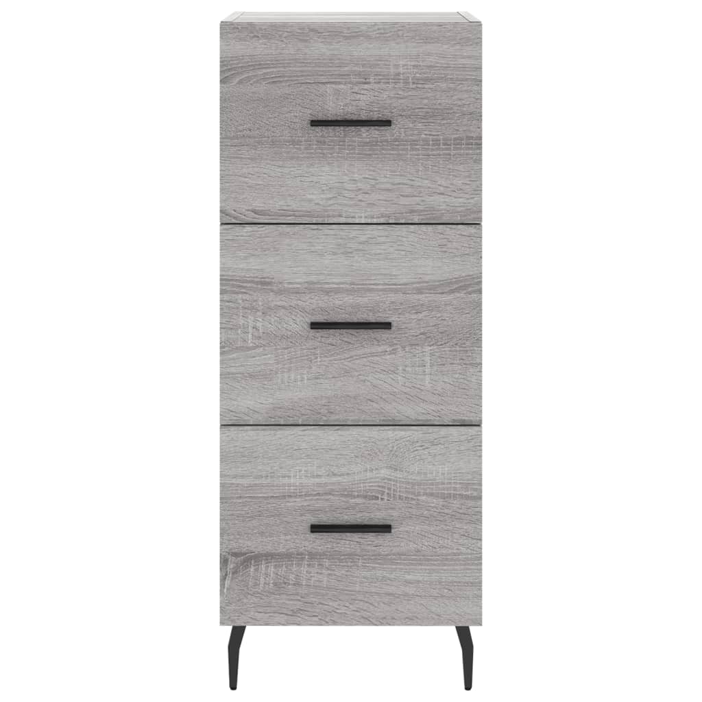 Highboard grå sonoma 34,5x34x180 cm konstruert tre