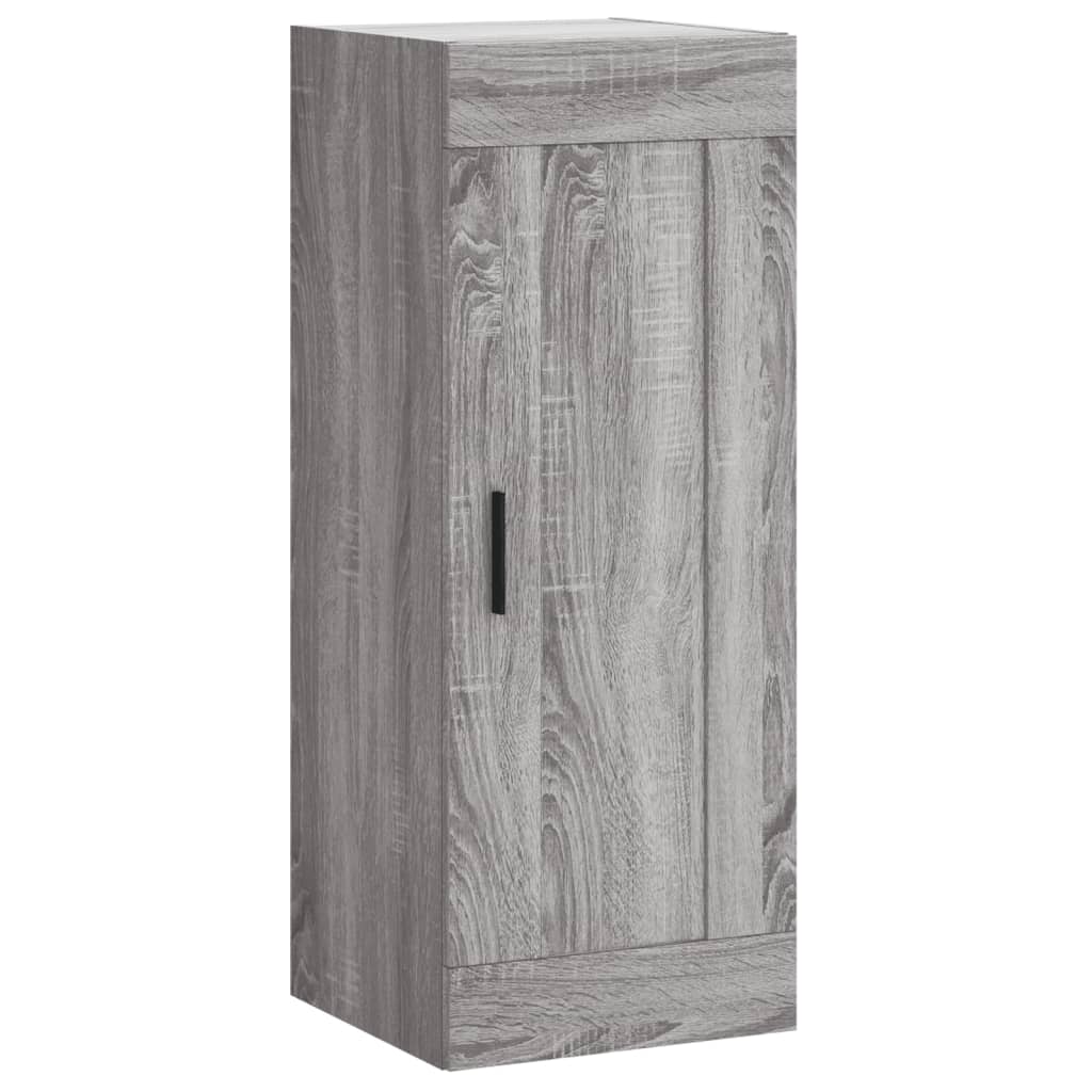 Highboard grå sonoma 34,5x34x180 cm konstruert tre