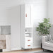 Highboard høyglans hvit 34,5x34x180 cm konstruert tre