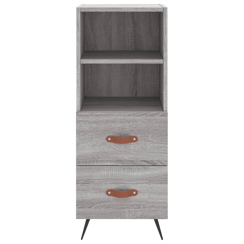 Highboard grå sonoma 34,5x34x180 cm konstruert tre