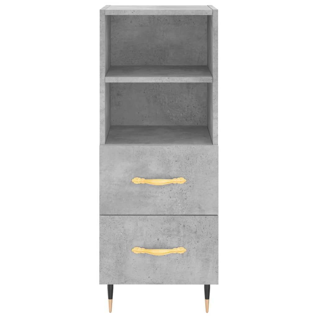 Highboard betonggrå 34,5x34x180 cm konstruert tre vidaXL