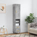 Highboard betonggrå 34,5x34x180 cm konstruert tre vidaXL