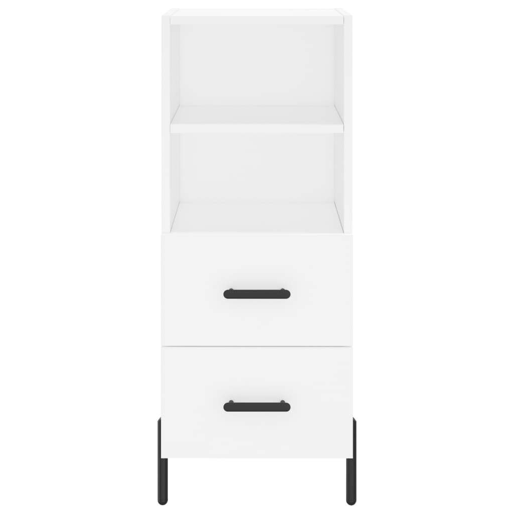 Highboard hvit 34,5x34x180 cm konstruert tre