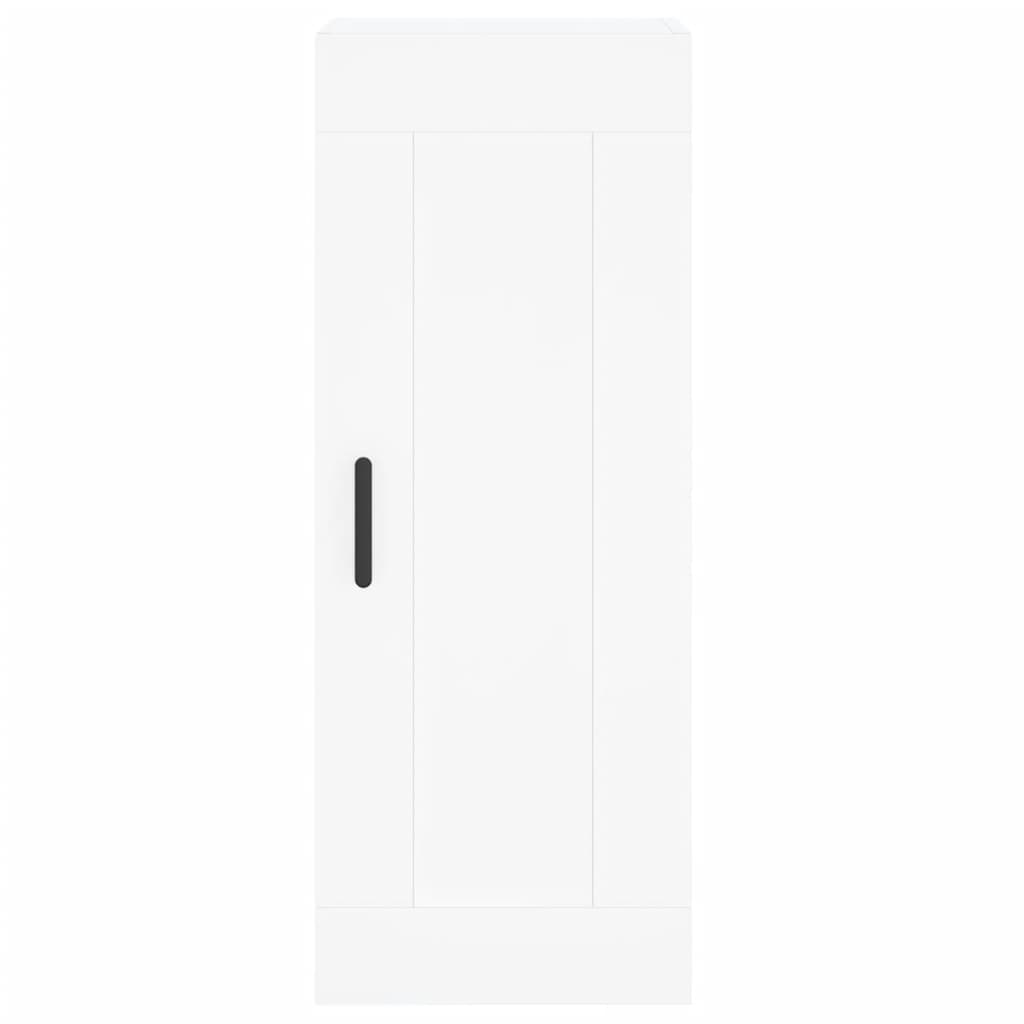 Highboard hvit 34,5x34x180 cm konstruert tre