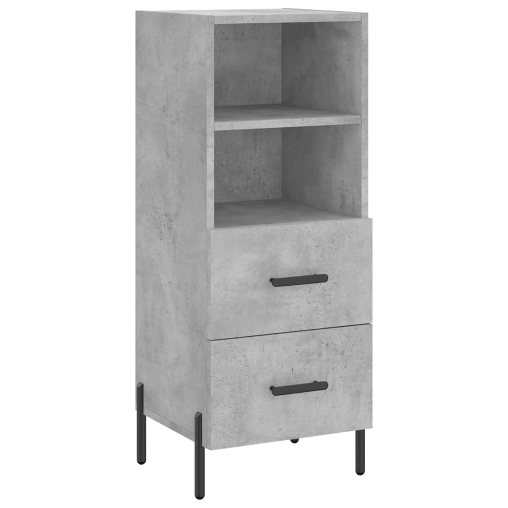 Highboard betonggrå 34,5x34x180 cm konstruert tre