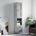 Highboard betonggrå 34,5x34x180 cm konstruert tre