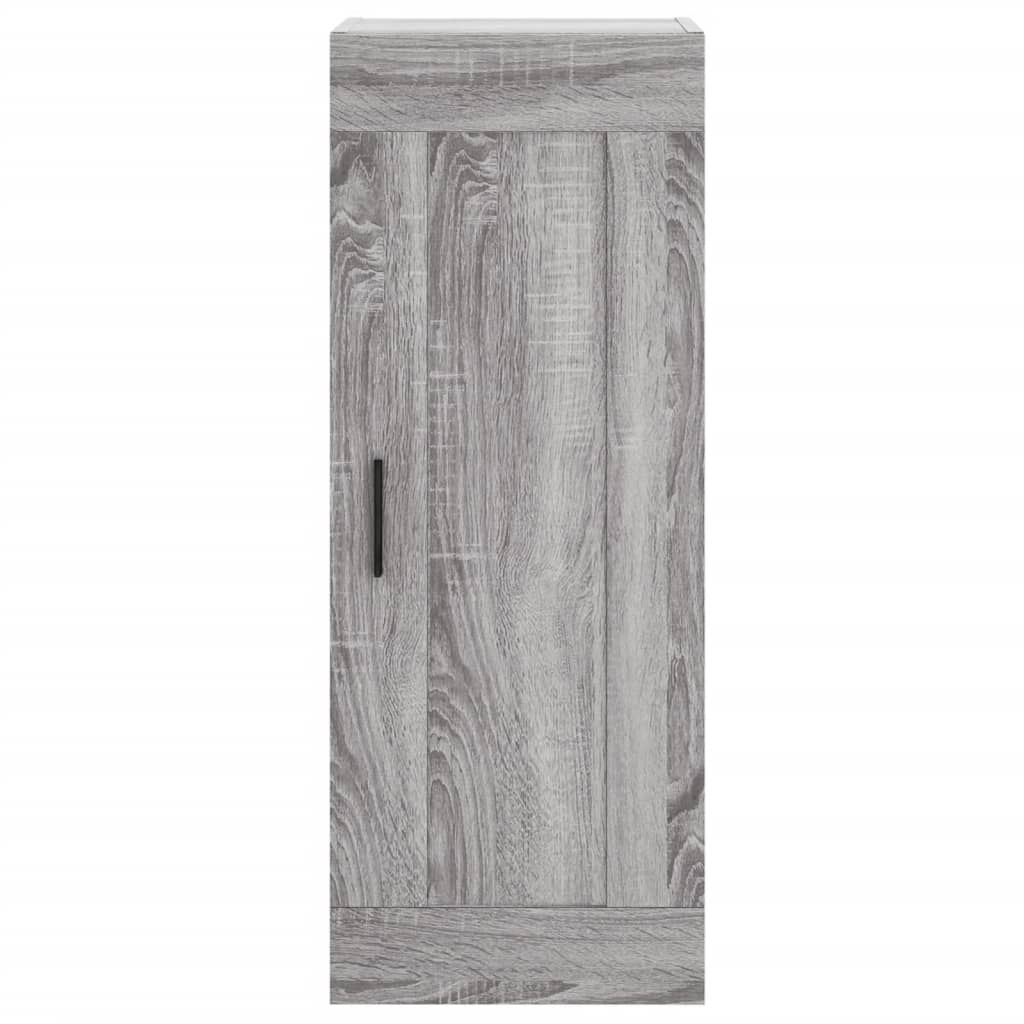 Highboard grå sonoma 34,5x34x180 cm konstruert tre