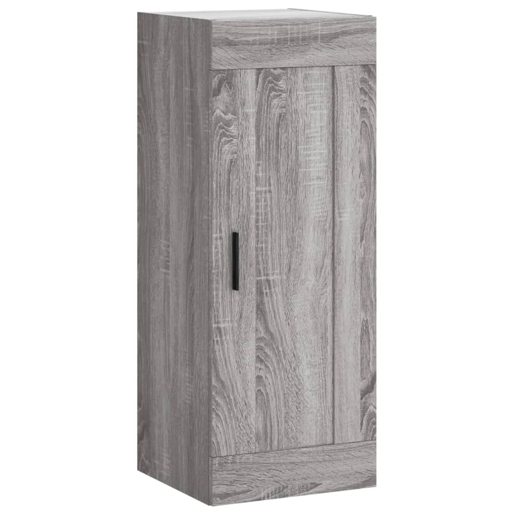 Highboard grå sonoma 34,5x34x180 cm konstruert tre