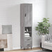 Highboard grå sonoma 34,5x34x180 cm konstruert tre