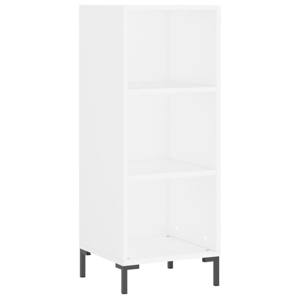Highboard hvit 34,5x34x180 cm konstruert tre
