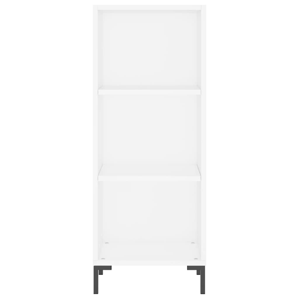 Highboard hvit 34,5x34x180 cm konstruert tre