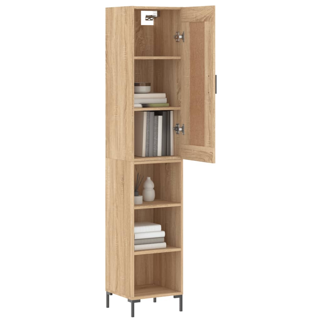 Highboard sonoma eik 34,5x34x180 cm konstruert tre