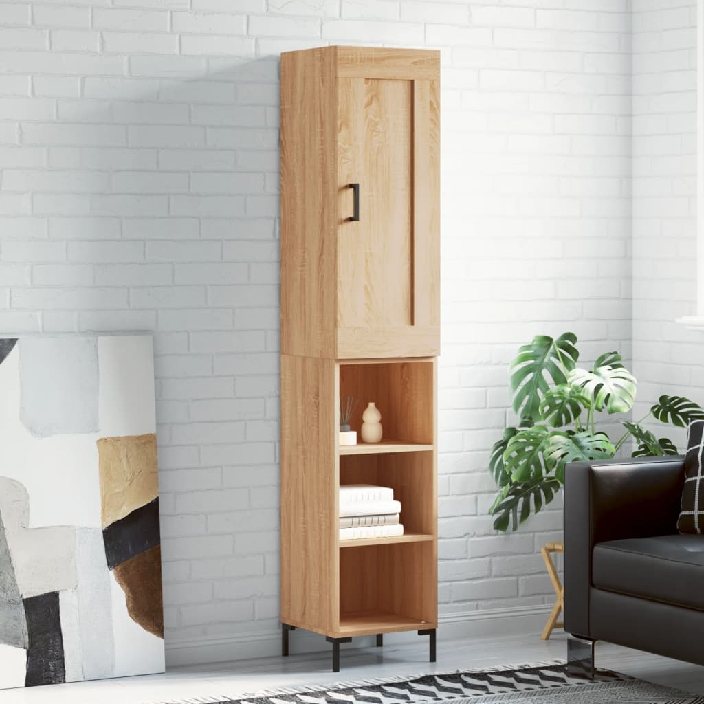 Highboard sonoma eik 34,5x34x180 cm konstruert tre