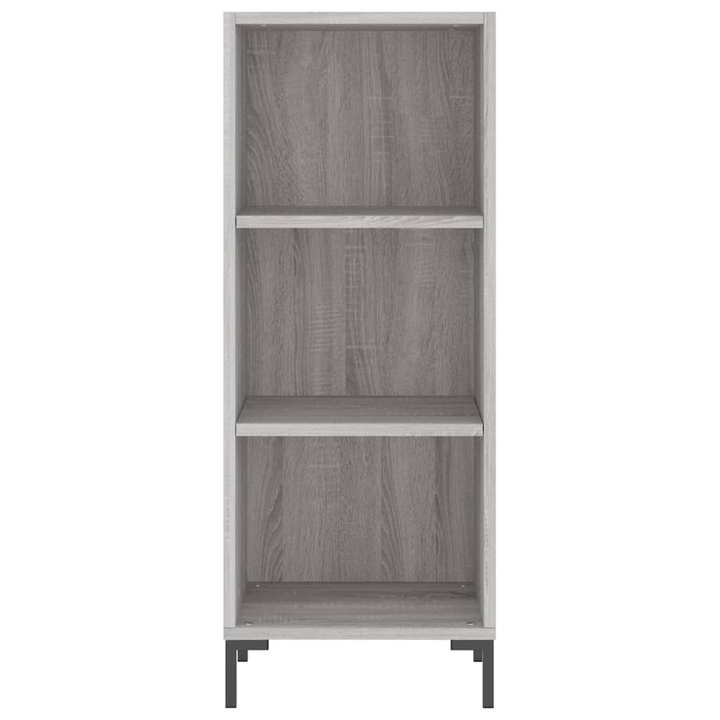 Highboard grå sonoma 34,5x34x180 cm konstruert tre