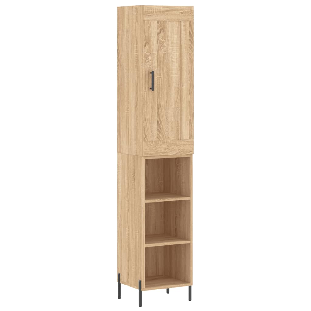 Highboard sonoma eik 34,5x34x180 cm konstruert tre