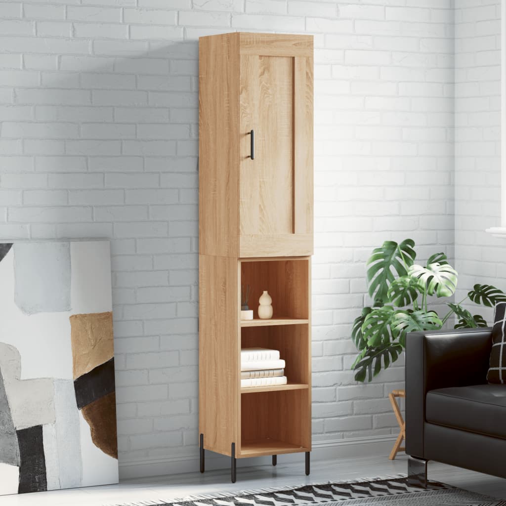 Highboard sonoma eik 34,5x34x180 cm konstruert tre