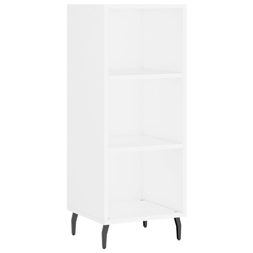 Highboard hvit 34,5x34x180 cm konstruert tre