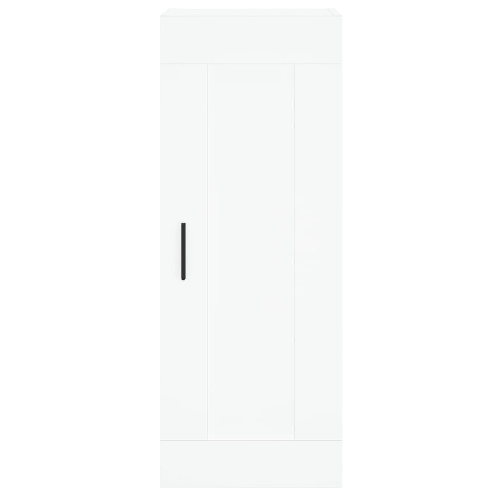 Highboard hvit 34,5x34x180 cm konstruert tre