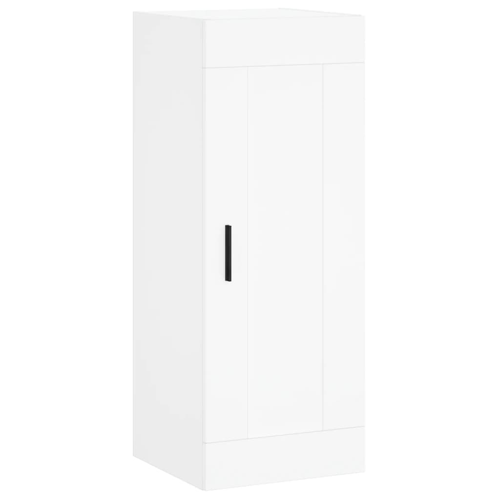 Highboard hvit 34,5x34x180 cm konstruert tre