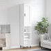 Highboard hvit 34,5x34x180 cm konstruert tre
