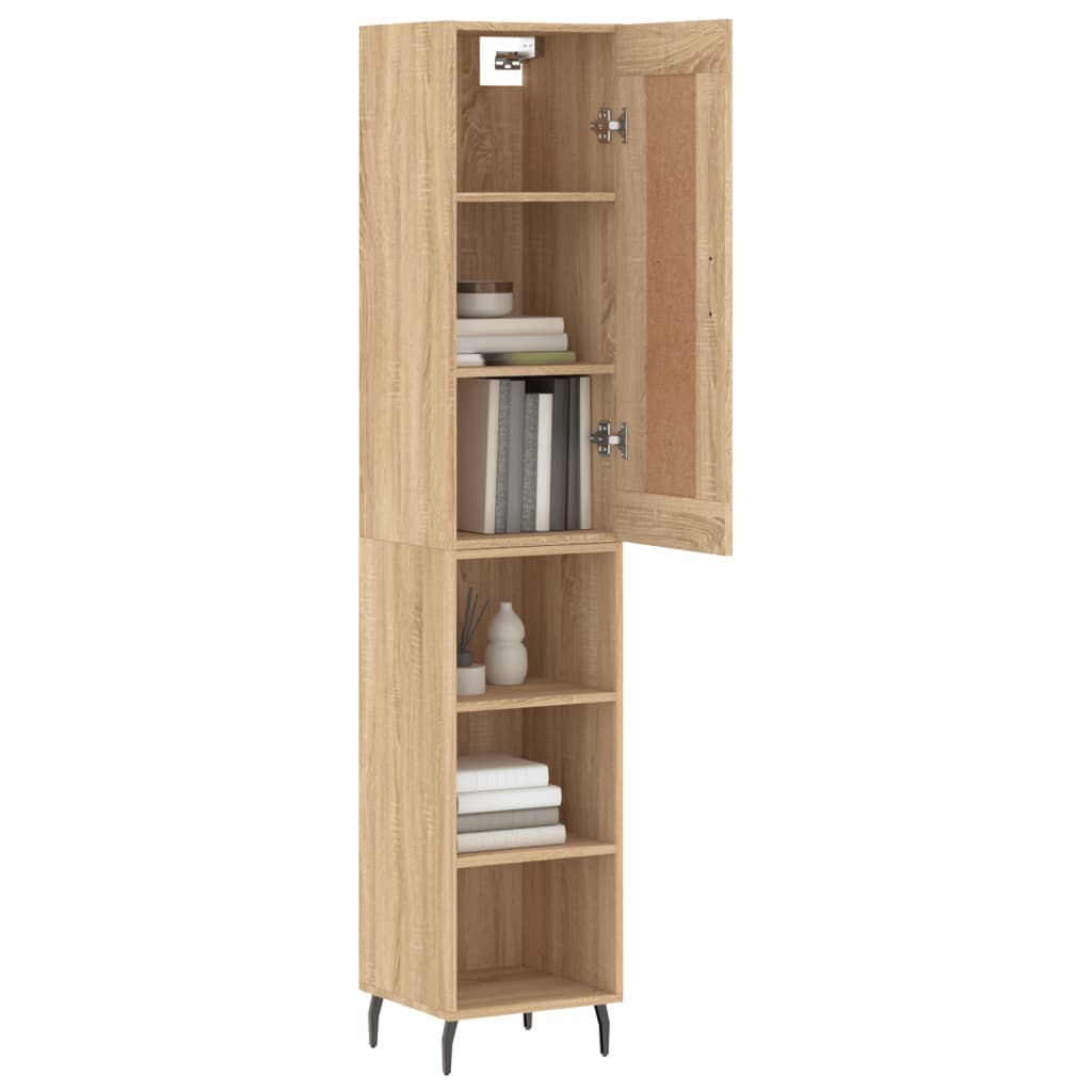 Highboard sonoma eik 34,5x34x180 cm konstruert tre