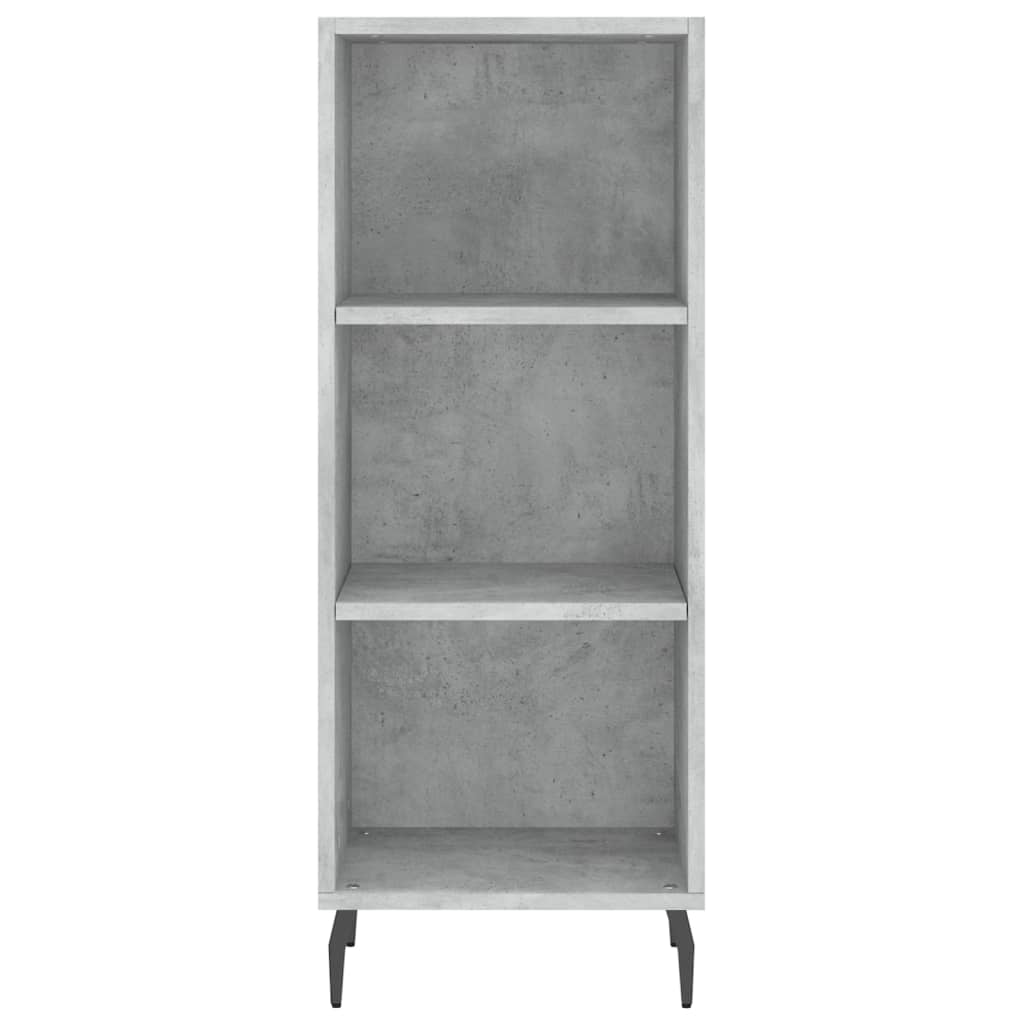 Highboard betonggrå 34,5x34x180 cm konstruert tre