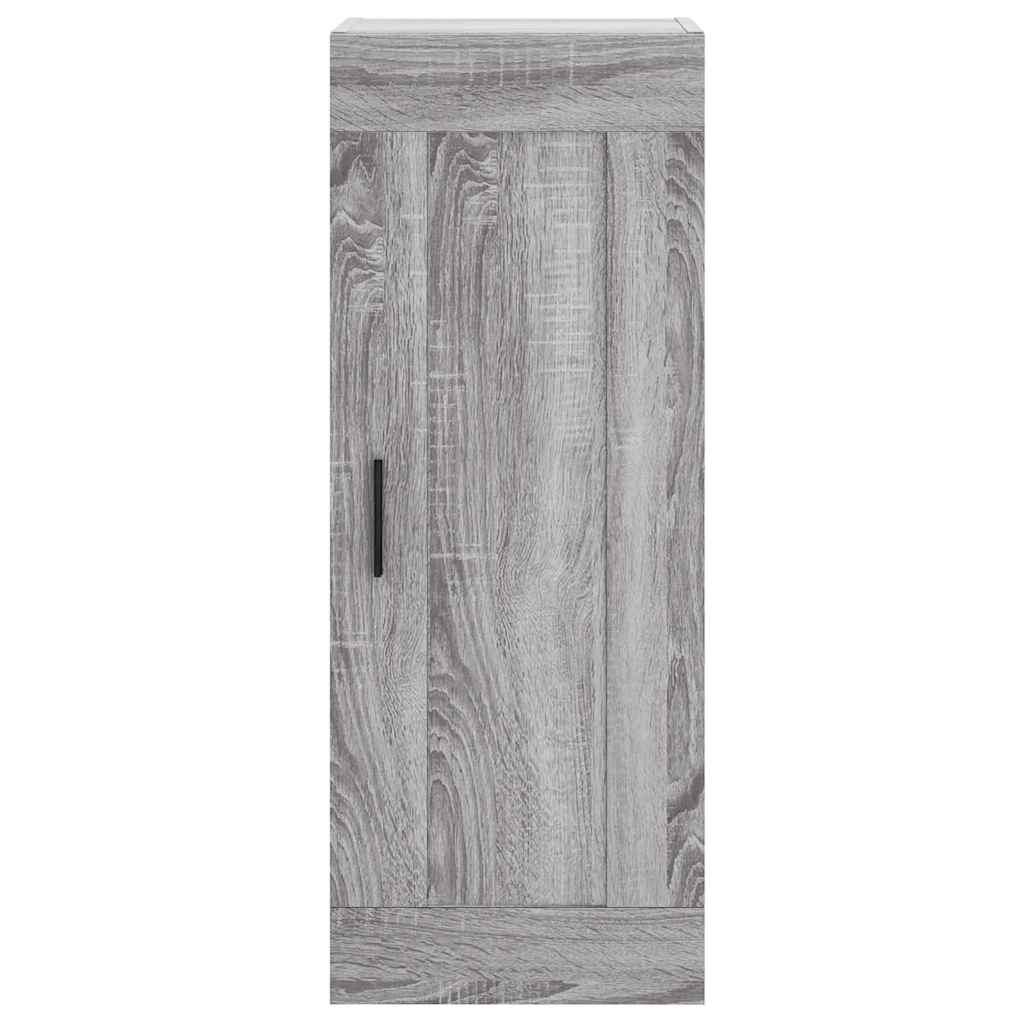 Highboard grå sonoma 34,5x34x180 cm konstruert tre