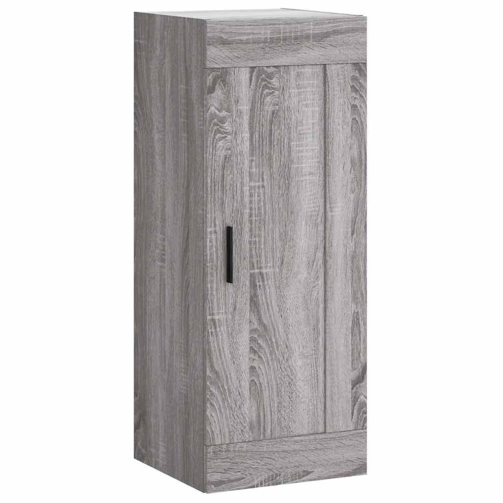 Highboard grå sonoma 34,5x34x180 cm konstruert tre