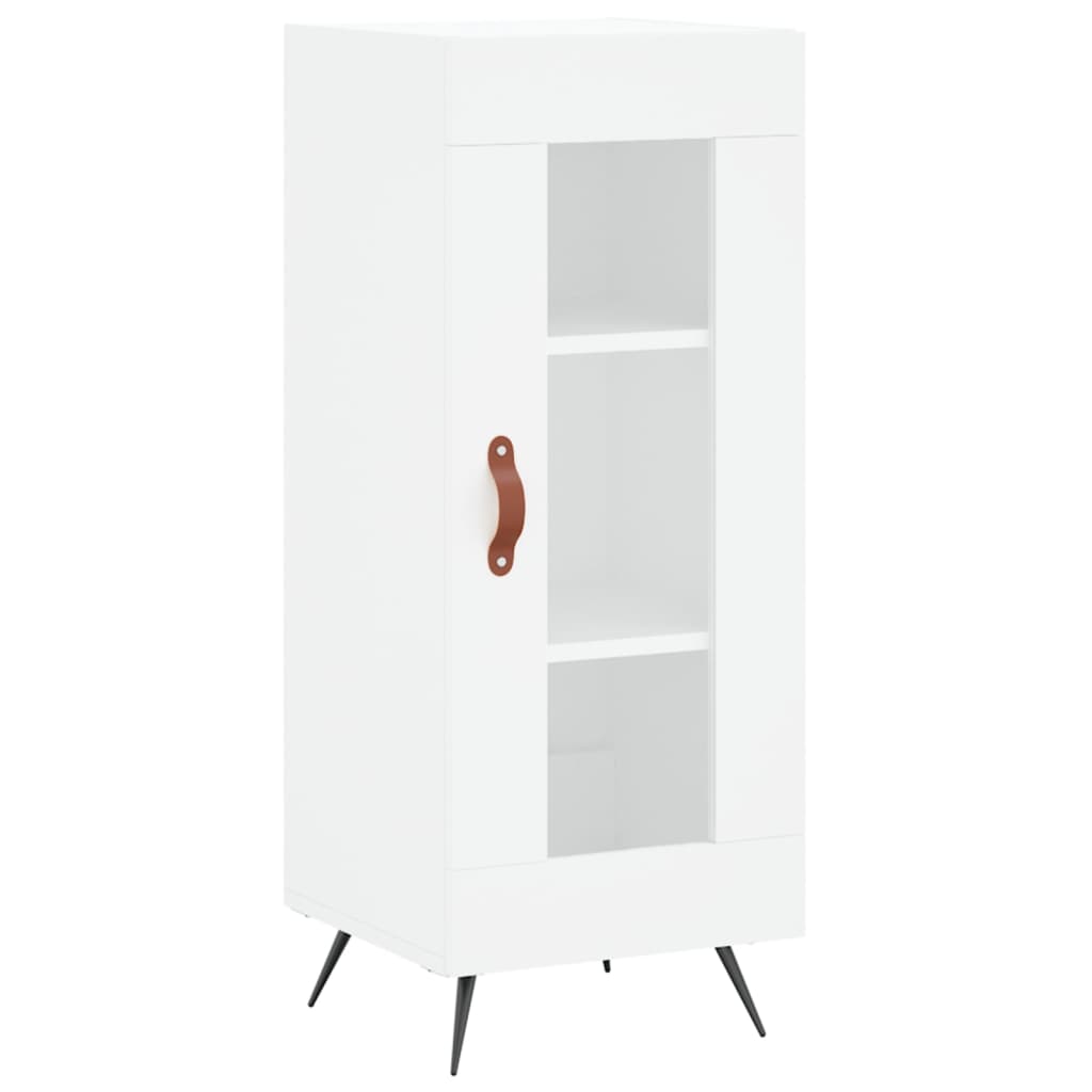 Highboard hvit 34,5x34x180 cm konstruert tre