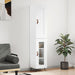 Highboard høyglans hvit 34,5x34x180 cm konstruert tre