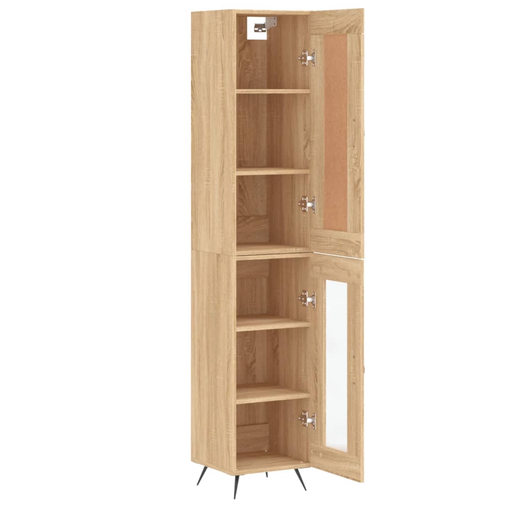 Highboard sonoma eik 34,5x34x180 cm konstruert tre