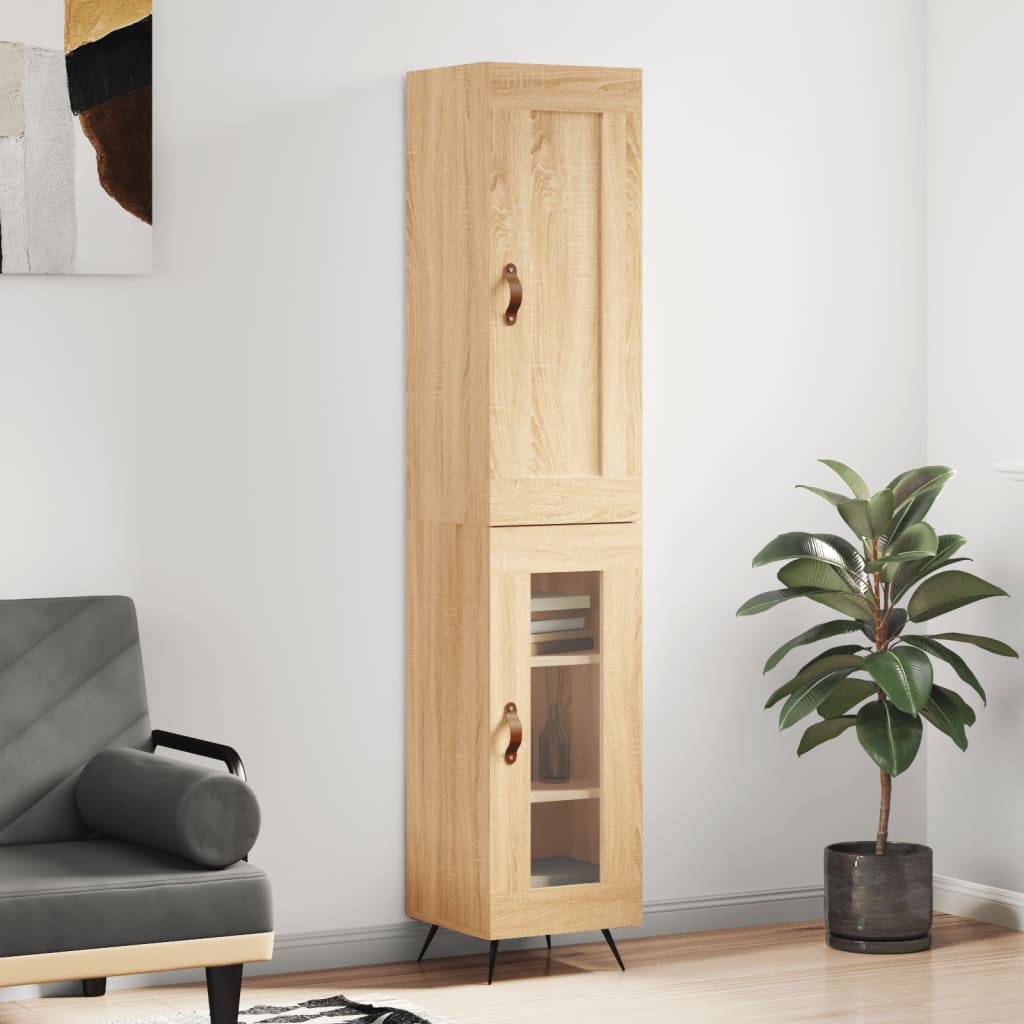 Highboard sonoma eik 34,5x34x180 cm konstruert tre
