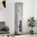 Highboard betonggrå 34,5x34x180 cm konstruert tre