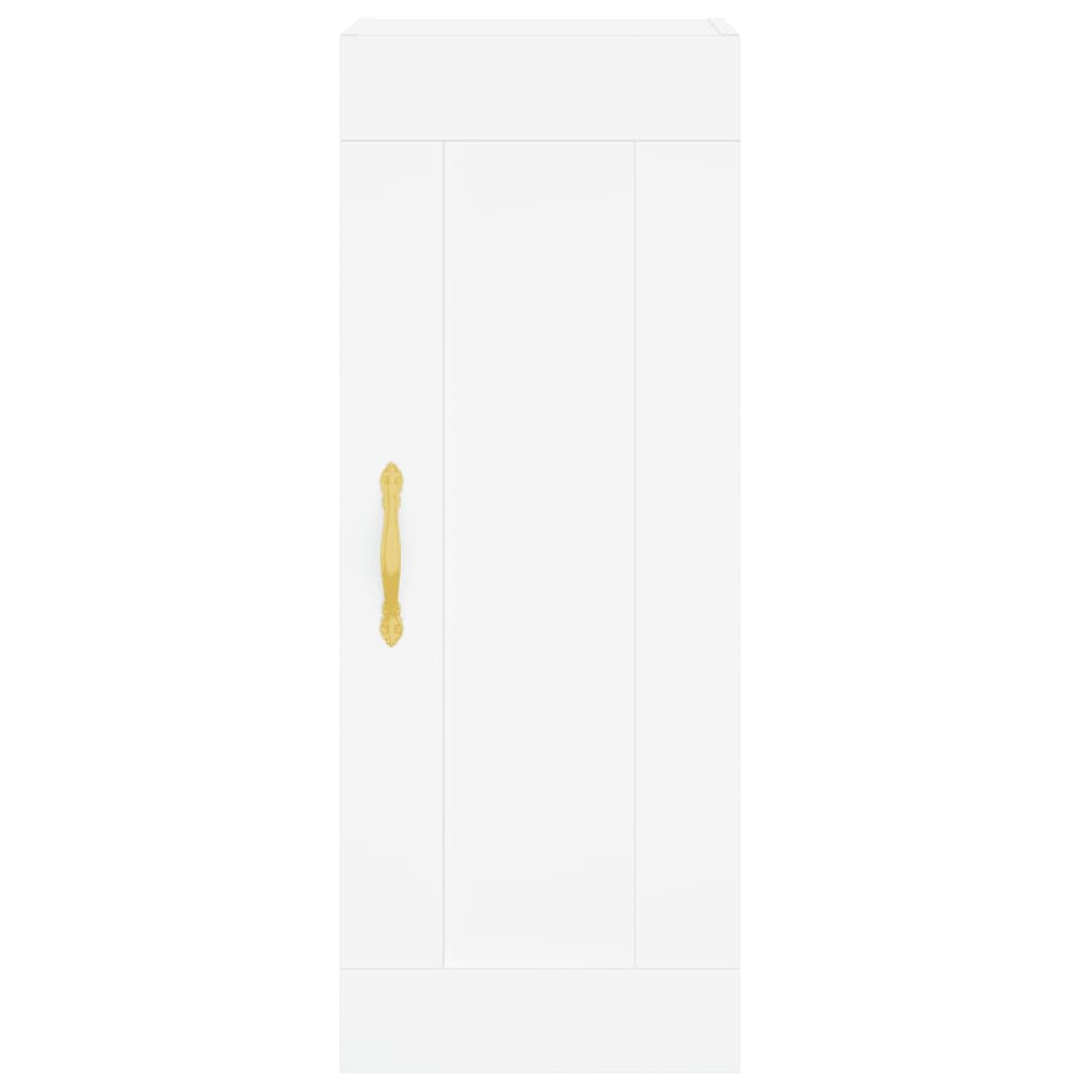 Highboard hvit 34,5x34x180 cm konstruert tre