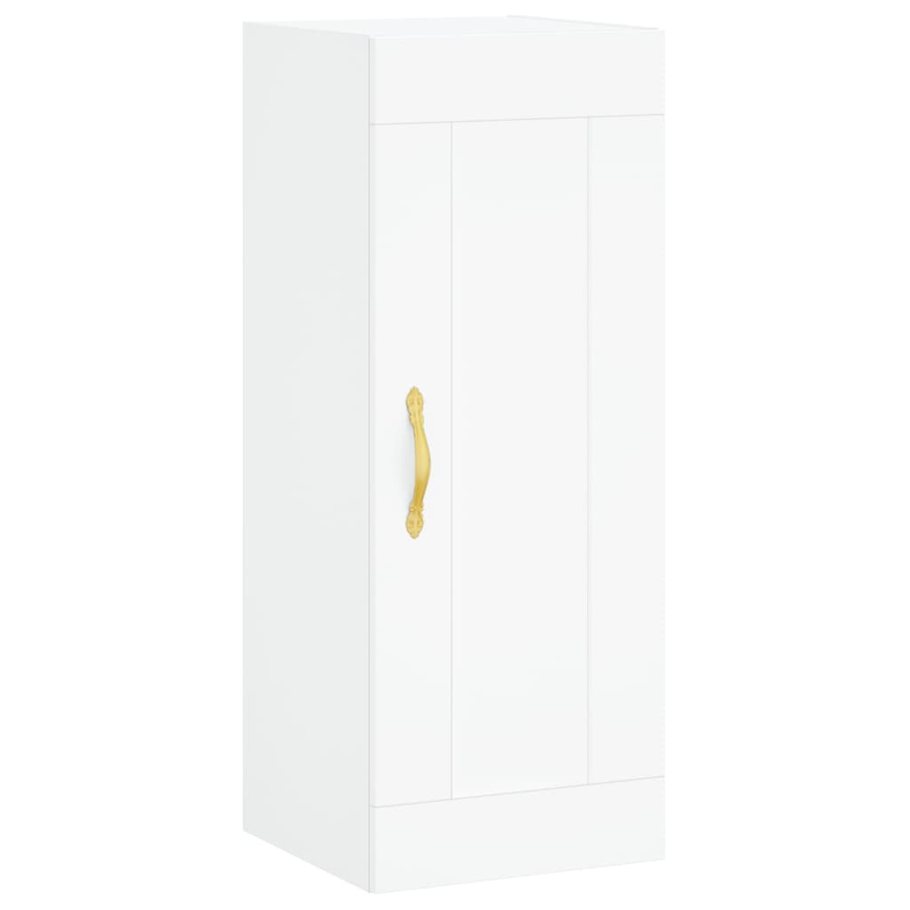 Highboard hvit 34,5x34x180 cm konstruert tre